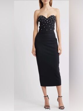 Chiara Boni La Petite Robe Mahta Rhinestone Detail Strapless
Cocktail Dress